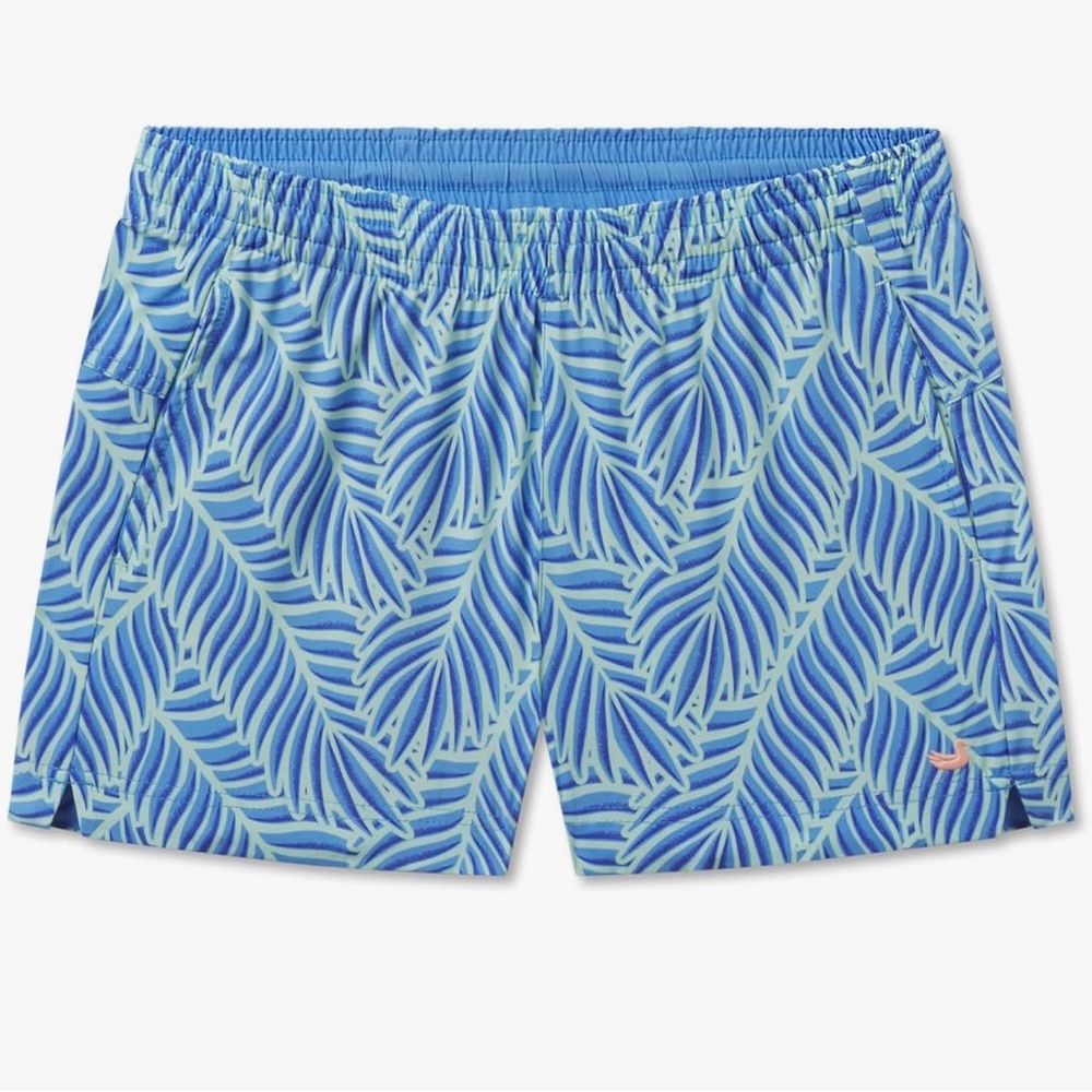 Southern Marsh Blue Palm-Print Women’s Shorts